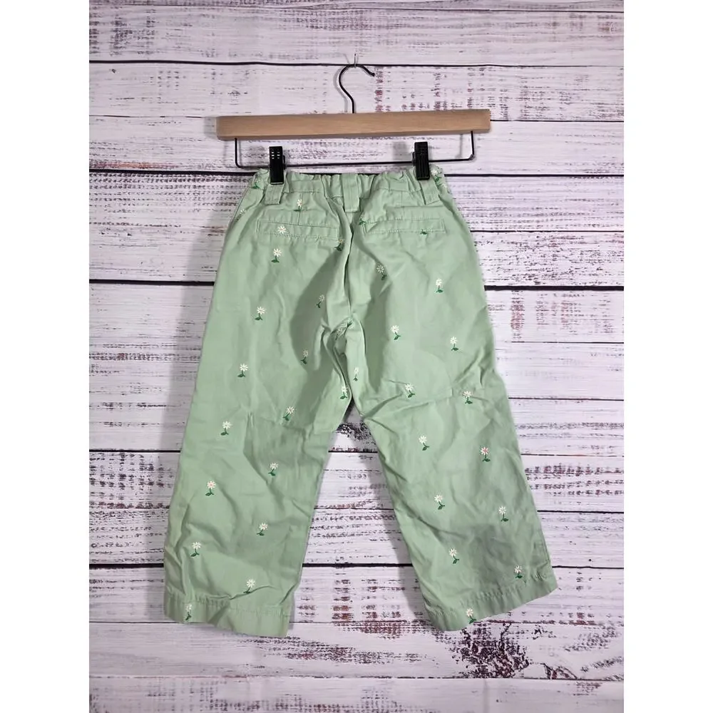 Gap Little Girls Embroidered Daisies Size 8 Capris Adjustable waist